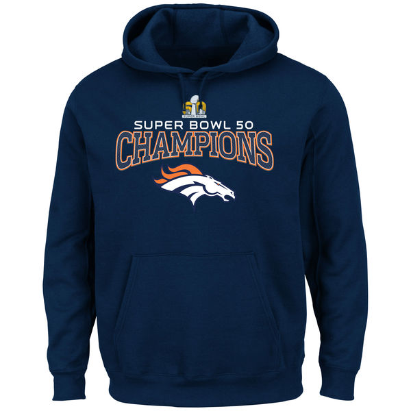 Men Denver Broncos Majestic Super Bowl 50 Champions Choice VIII Hoodie Navy